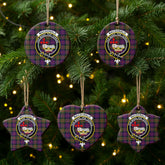 MacDonald Modern Tartan Crest Christmas Ceramic Ornament